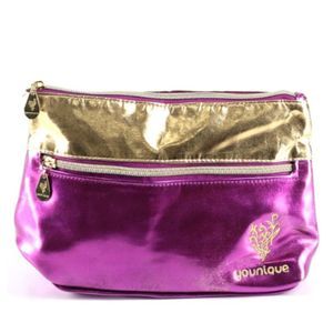 Younique Purple and Gold Cosmetics Bag